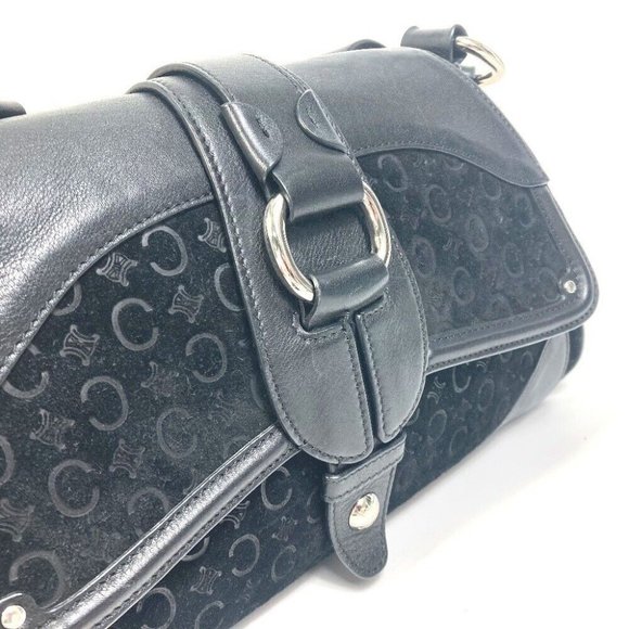 authentic CELINE CMacadam Shoulder one shoulder Hand Bag Suede / L - Picture 7 of 10